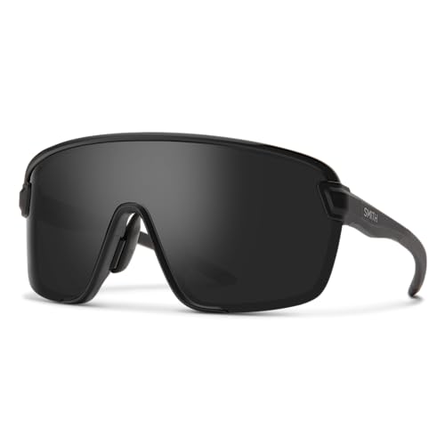 SMITH Bobcat Sunglasses – Shield Lens Performance Sports Sunglasses for Skiing, Biking, MTB, Mountaineering & More – For Men & Women – Matte Black + Black ChromaPop Lens