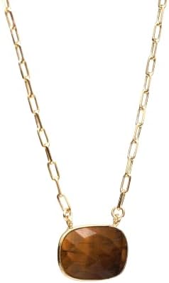 Gempires Cushion Cut Pendant Necklace With 18 Inch Paper Clip Chain Hypoallergenic 14k Gold Plating, Gift for s - Image 6
