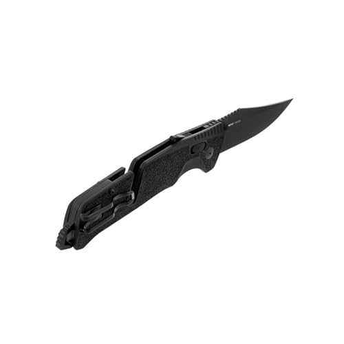 SOG Trident at Ambidextrous Professional Straight Folding Knife | Heat-Treated CRYO D2 3.75" Stainless Steel Blade, Blackout - Image 4