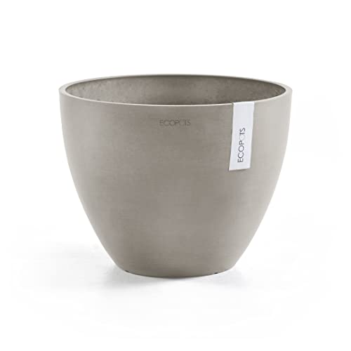 Ecopots Blumentopf Antwerp Braun Grau - Durchmesser Ø 50 cm rund groß - Pflanzentopf aus Recycling Kunststoff - Übertopf modern für Indoor und Outdoor