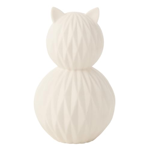 Paris Prix Lampe à Poser LED en Porcelaine Chat 22cm Blanc