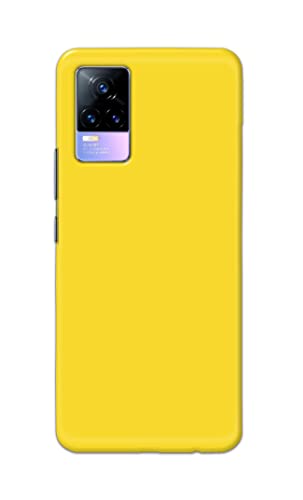 Image of Printed Hard Back Cover Case for Vivo Y73 | Vivo V21e 4G Back Cover (Plain Yellow) -1803