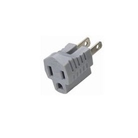 Image of AVB Cable U-09 3 Prong to 2 Prong Grounding Adapter, Gray