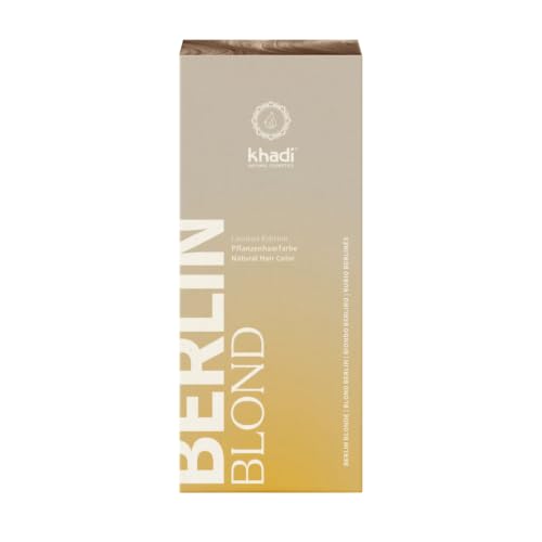 khadi BERLIN BLOND Tinte vegetal para el cabello - tiñe tu cabello de un tono rubio ceniza frío - Tinte natural Cosméticos naturales 100% certificados y veganos - 100 g