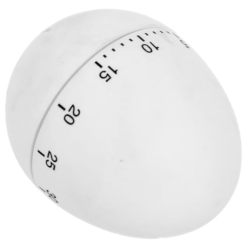 ABOOFAN Temporizador de Cocina Mecánico Forma de Huevo sin Pilas Fácil de Usar Alarma Giratoria para Cocinar y Controlar Tiempos Diseño Moderno y Resistente Color Blanco