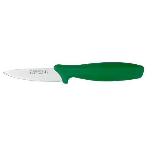 Rockingham Forge Essentials Green Handle Paring Knife 9cm for Salad & Fruit - Coloured Knives for Food Hygiene Allergen and Intolerance Food Preparation- Colour Coded Stainless Steel Kitchen Knives