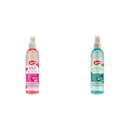 Limpieza, Beauty Jaloma - Agua de Rosas, Tónico Facial, Relajante, Antioxidante, 250ml + Agua De Aloe Vera 250 Ml, 1 Pack