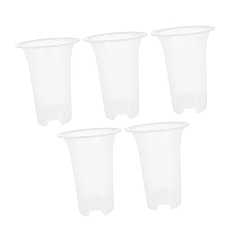 Abaodam 5 Piezas Maceta De Orquídeas Vivero Macetero Alto Plantas para El Exterior con Maceteros Ollas y Interior para Plantas De Exterior Pequeño Macetas De Orquídeas El Plastico