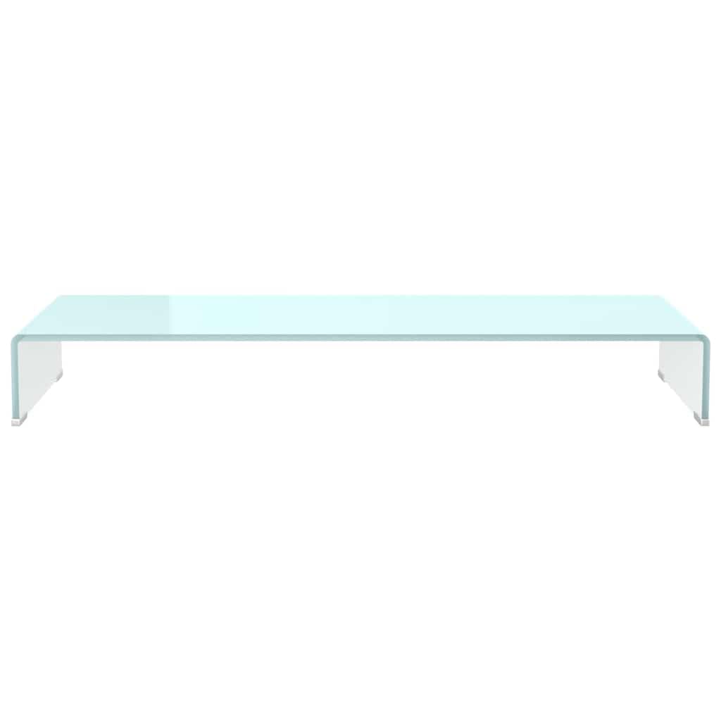 Leasha Rehausseur Écran PC Bureau, Réhausseur d'Écran Support de Moniteur 100x30x13 cm verre vert