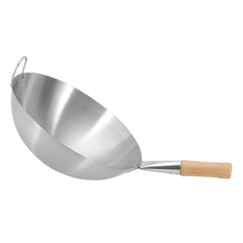 Wok de Acero Inoxidable con Mango de Madera miniatura 1