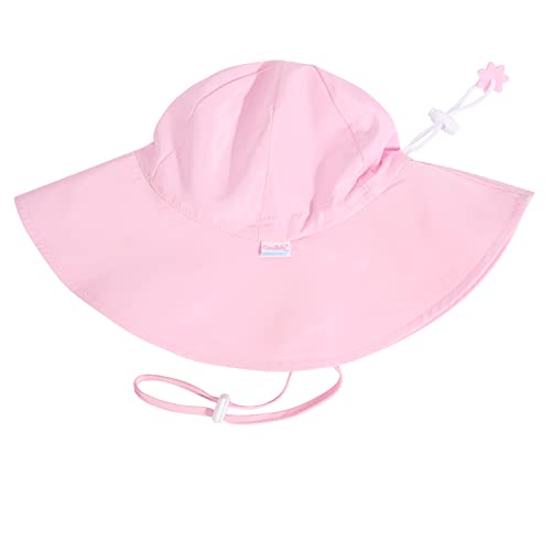 Unisex Baby Sun Hat With Upf 50+ Outdoor Adjustable Beach Hat, Baby Girl Wide Brim Bucket Hats For Infant Toddler Little Boy (0-6 Months,Pink) #TOP24