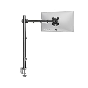 WALI Monitor Arm Mount for Desk, Single Extra Tall Computer Desk Mount, Monitor Bracket Mount Stand Single, up to 32 inch, 22 lbs (M001XL), Black