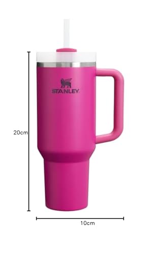 Image of STANLEY Quencher H2.0 FlowState Stainless Steel Vacuum Insulated Tumbler with Lid and Straw for Water, Iced Tea or Coffee (Fuchsia, 40 oz)