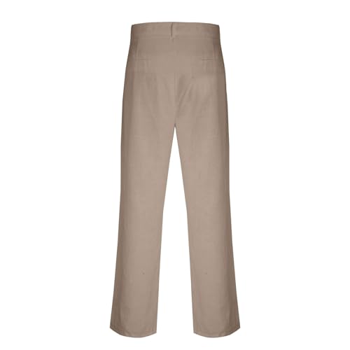 Pantalon long en lin extensible coupe ajustée confortable