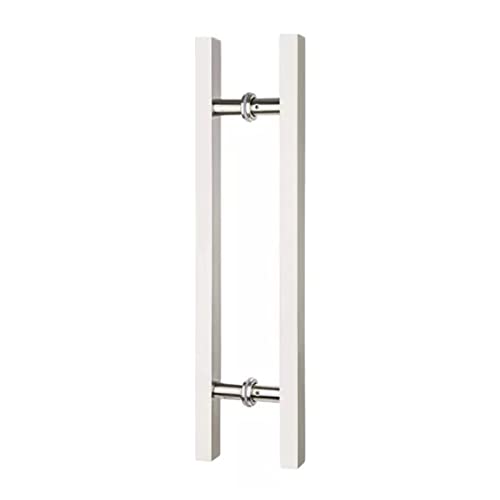 モダン スライド式 納屋のドアハンドル プル リビングルーム オフィス 店舗用 スクエア インテリア ガラスドアハンドル 150cm (59インチ) シルバー