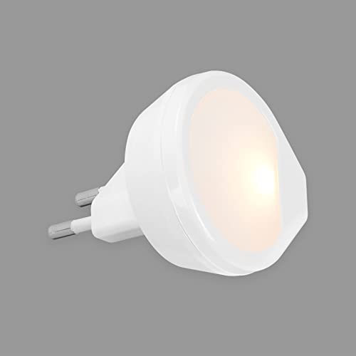 BRILONER - Luz LED de Noche para enchufe, Luz Blanca Cálida, Luz de enchufe, Lámpara de Noche, Luz de enchufe, Luz de Escalera, 54x54x21 mm