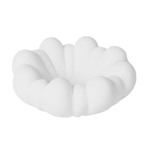 ZXFIYTBH Plato de Frutas Frutero en Forma de Nube, Frutero de Resina, Frutero Decorativo, Utilizado for Frutas, bocadillos, nueces o Joyas, Decoraciones de utilería Canasta de Frutas(Blanco,Pequeño)