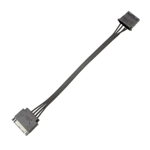 15-Pin-SATA-Stecker auf Dual-4-Pin-Molex-IDE-Y-Stromkabel, 0,2 m