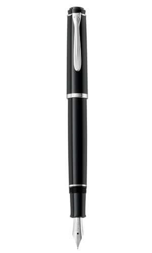 Pelikan Classic P205 Cartridge Fill Fountain Pen, Black, Chrome Trim
