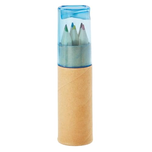 Pack of 10 Pencil Cases with 6 Colored Wooden Pencils in Recycled Cardboard Tube with Sharpener, Ideal for Birthday Parties, Restaurants, Weddings Events