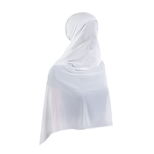 Yeieeo Instant Chiffon Hijab with Undercap Fashion Solid Color Chiffon Head Wraps Under Scarf Caps Muslim Fashion Bandage