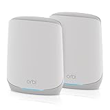 NETGEAR Orbi Tri-Band WiFi 6 Mesh-Netzwerksystem (RBK762S) – Router + 1 Satellit-Repeater, Sicherheitsfunktionen, bis zu 5,4 Gbit/s, Abdeckung bis zu 350 m2, 75 Geräte, kostenlose Armor-Sicherheit