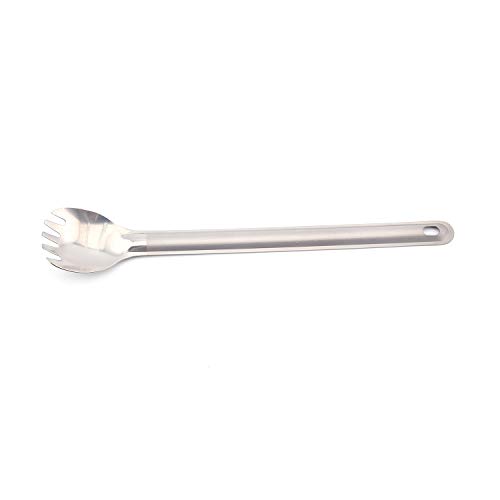 Long Handle Fork Spoon Portable Outdoor Picnic Cutlery Camping Spoon Lightweight Tableware Spork Titanium #TOP5