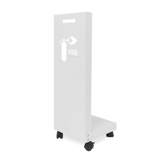 Extintor móvil con ruedas, caja de seguridad decorativa para un fácil acceso y colocación estética en espacios públicos