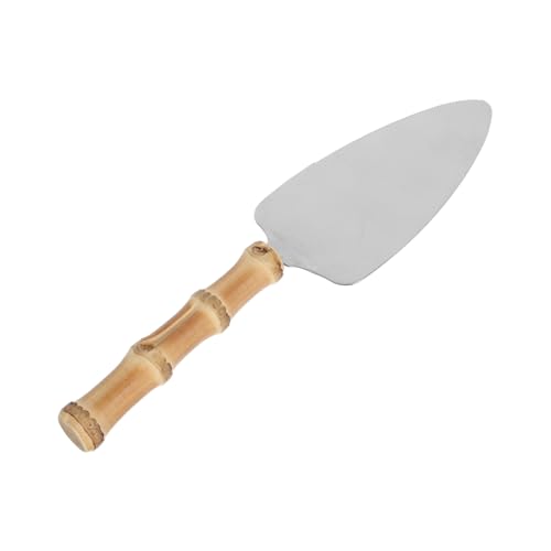 CIYODO 1pezzi Spatola Tagliatorta Con Manico in Bamboo e Paletta in Acciaio Resistente Multifunzione Per Pizza Torta e Bistecca Con Lama Seghettata Per Taglio e Trasferimento Sicuro