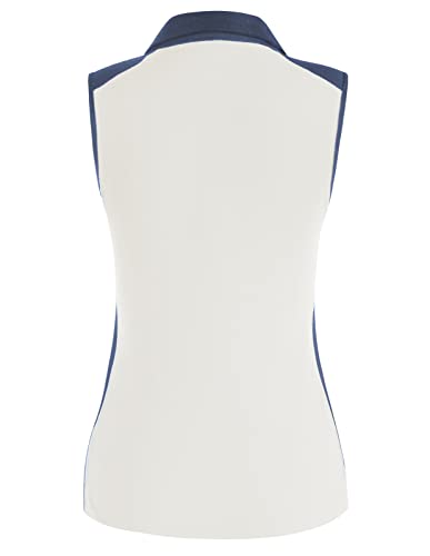 Collar Shirts For Women Sleeveless Quick Dry Shirt Uv Protection Shirt For Ladies Golf Shirts(Ivory,S) #TOP2