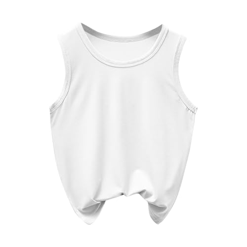 Girls Summer Sleeveless Tank Top Basic Solid Crewneck Comfy Soft Modal Blouse Tees for Boys 2-12 Years