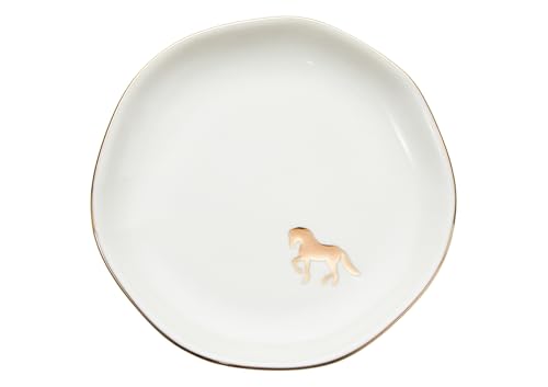 a small ceramic ring dish with a horse design, sized for holding jewelry