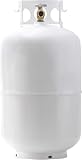 Flame King MT301 Mr. Tank 30 LB Pound Steel Propane Cylinder with Type 1 OPD Valve, White