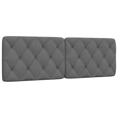 vidaXL Coussin de tête de lit Gris foncé 160 cm Tissu