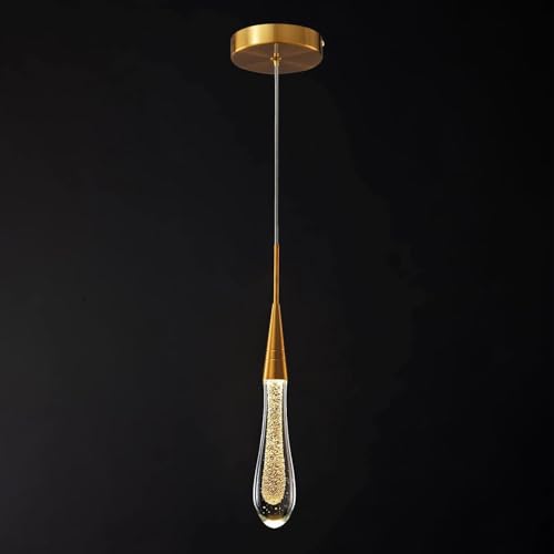 Suspension LED en cristal dorée pour éclairer votre cuisine