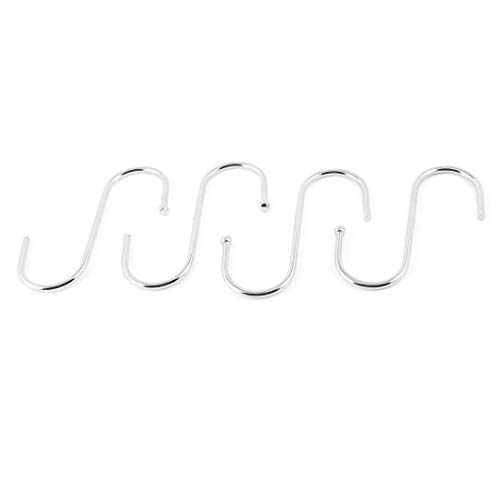 Aexit 4 Pcs Construction hardware 80mm Long Metal Ball Ends S Shape Hanger Hook for Clothing Baskets Model:87as178qo323