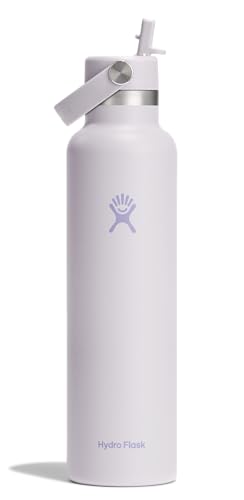 Image of Hydro Flask Water Bottle - Insulated Stainless Steel - Straw Lid, Non Spill, Leakproof in 24 Oz Cloud Pink