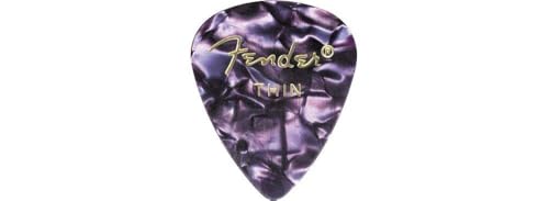 Image of Fender Premium Celluloid Guitar Picks 351 Shape, White Moto, Heavy, 12-Pack