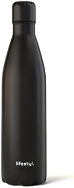 Lifestyl Stainless Steel Water Bottle | 24 Hrs Cold & 12 Hrs Hot| Thermoshield Technology Vacuum Insulated Metal Water Bottles, Leak-Proof Drinks Bottle for Sports, Gym, Yoga, Cycling (1000 ml, Black)