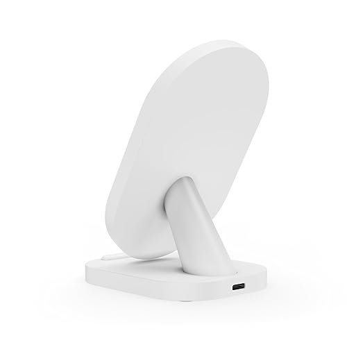 Hama QI-FC10S-Fab Chargeur sans-Fil Wireless USB C pour iPhone Samsung Android - Charge à Induction 10W, Charge Rapide & Optimisée du Smartphone, Détection Auto du Smartphone - Blanc
