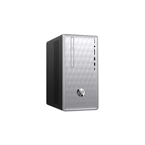 Image of HP Pavilion Desktop Computer, Intel Core i5-9400, 12GB RAM, 1TB Hard Drive, 256 GB SSD, Windows 10 (TP01-0050, Silver), Natural Silver
