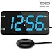 Bed Shaker Loud Alarm Clock for Heavy Sleepers, Deaf & Hearing Impaired, Dual Alarm Digital Clock with 2 USB Charger, 7-Inch Display, Full Range Dimmer - Ocean Blue
