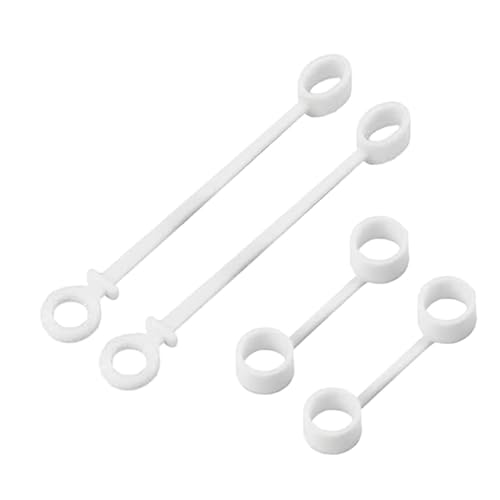 LiYjichng 4 Pcs White Silicone Cable Converter Holder Strap – Anti Lost Cover Sleeve for Charging Adapters Reusable Wire Tie for Cable Management