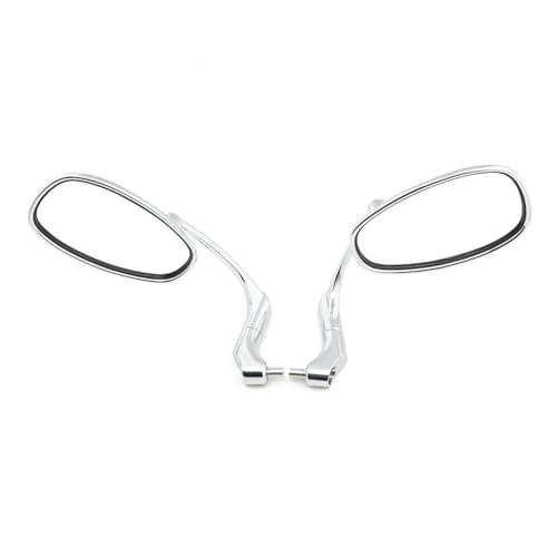 coche Espejo Retrovisor Ovalado Con Extremo Manillar Retro Cromado Motocicleta Para Mondial HPS 125 300 Accesorios(Cromo)