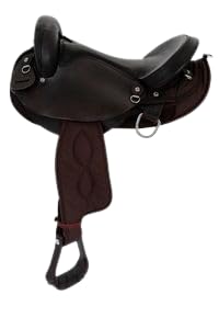 Z.H.INTERNATIONAL Leather Western Endurance Trail Horse Saddle Handmade Comfort Without Horn Hornless Equestrian Horseback Riding Tack Tooled Carved Saddle Size:14"-18" inches Seat