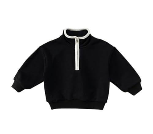 Toddler Boys Girls Solid Color Standing Collar Long Sleeved Top with Zipper Casual Spring and Autumn Coat