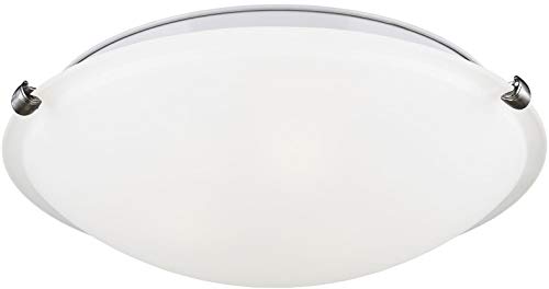 One-Day Sale: Up to 60% Off Sea Gull Lighting 7643593S-962 Clip Flush Mount Ceiling Fixture, Large LED - Light, Brushed Nickel