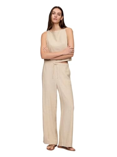 Image of Gap Womens Wide Leg Linen Pull on Pant