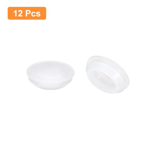 Image of uxcell 12 Pcs Silicone Plugs, Rubber Round Snap in Locking Hole Plugs for 22-24mm Hole, Hole Stoppers Waterproof Hole Plug for Metal Tube, Furniture End Caps Inserts, Clear