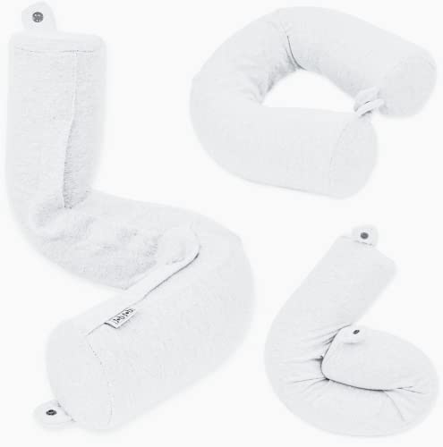 Twist Memory Foam Travel Pillow for Neck, Chin, Lumbar and Leg Support - For Traveling on Airplane, Bus, Train or at Home - Best for Side, Stomach and Back Sleepers - Adjustable, Bendable Roll Pillow